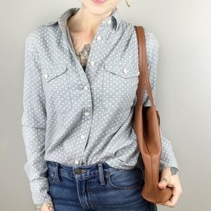 J. Crew polka dot flannel shirt